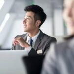 Business person sitting in office